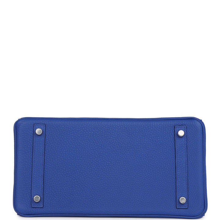 Top quality Hermes Birkin 30 Bleu Royal Matte Alligator and Togo Touch Palladium Hardware