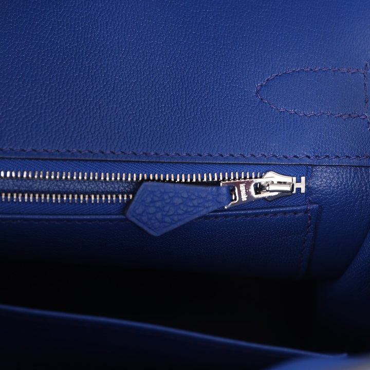 Top quality Hermes Birkin 30 Bleu Royal Matte Alligator and Togo Touch Palladium Hardware