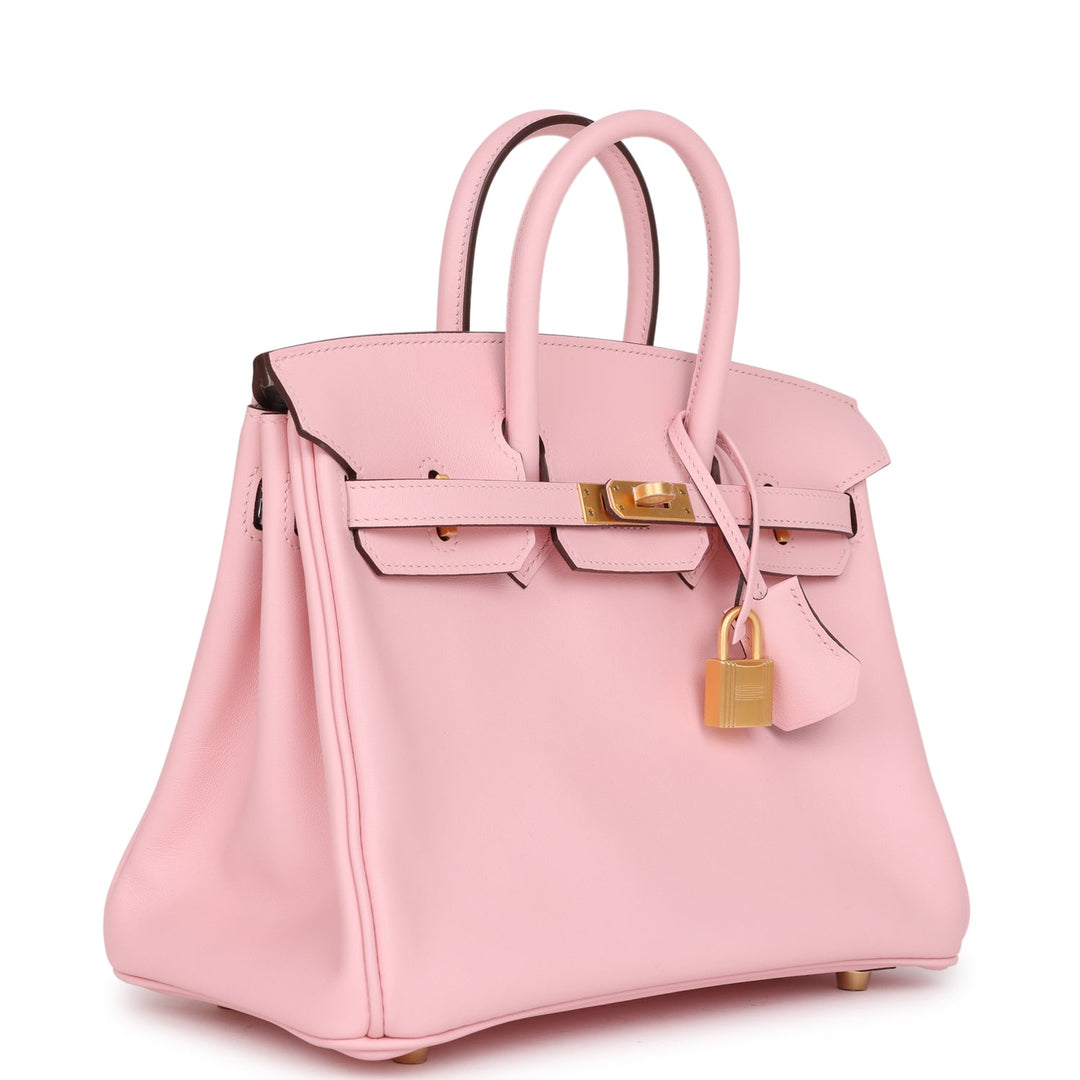 Top quality Hermes Special Order (HSS) Birkin 25 Rose Sakura Verso Swift Brushed Gold Hardware