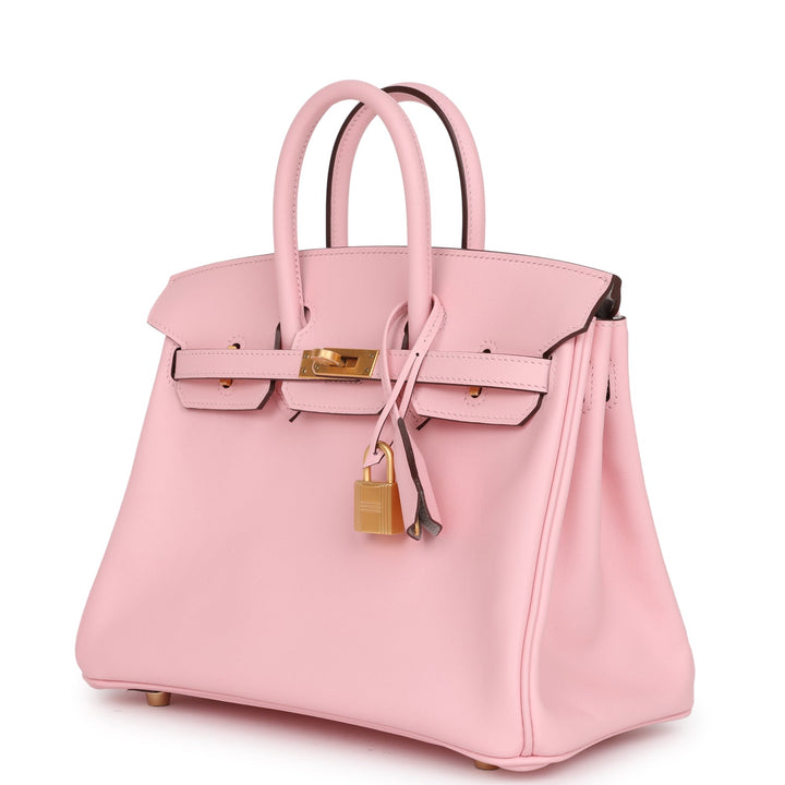 Top quality Hermes Special Order (HSS) Birkin 25 Rose Sakura Verso Swift Brushed Gold Hardware