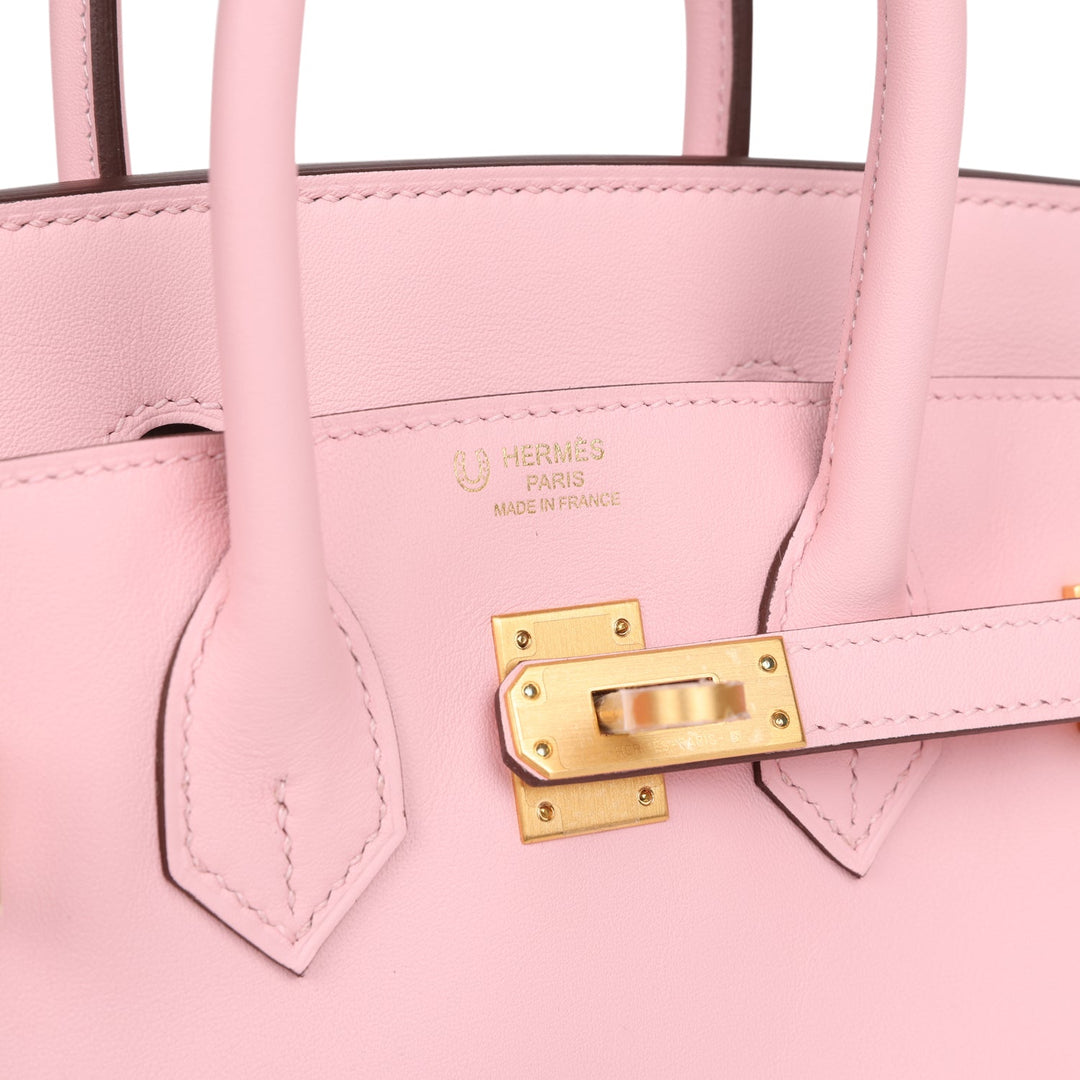 Top quality Hermes Special Order (HSS) Birkin 25 Rose Sakura Verso Swift Brushed Gold Hardware