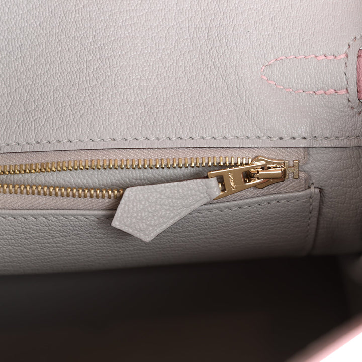 Top quality Hermes Special Order (HSS) Birkin 25 Rose Sakura Verso Swift Brushed Gold Hardware