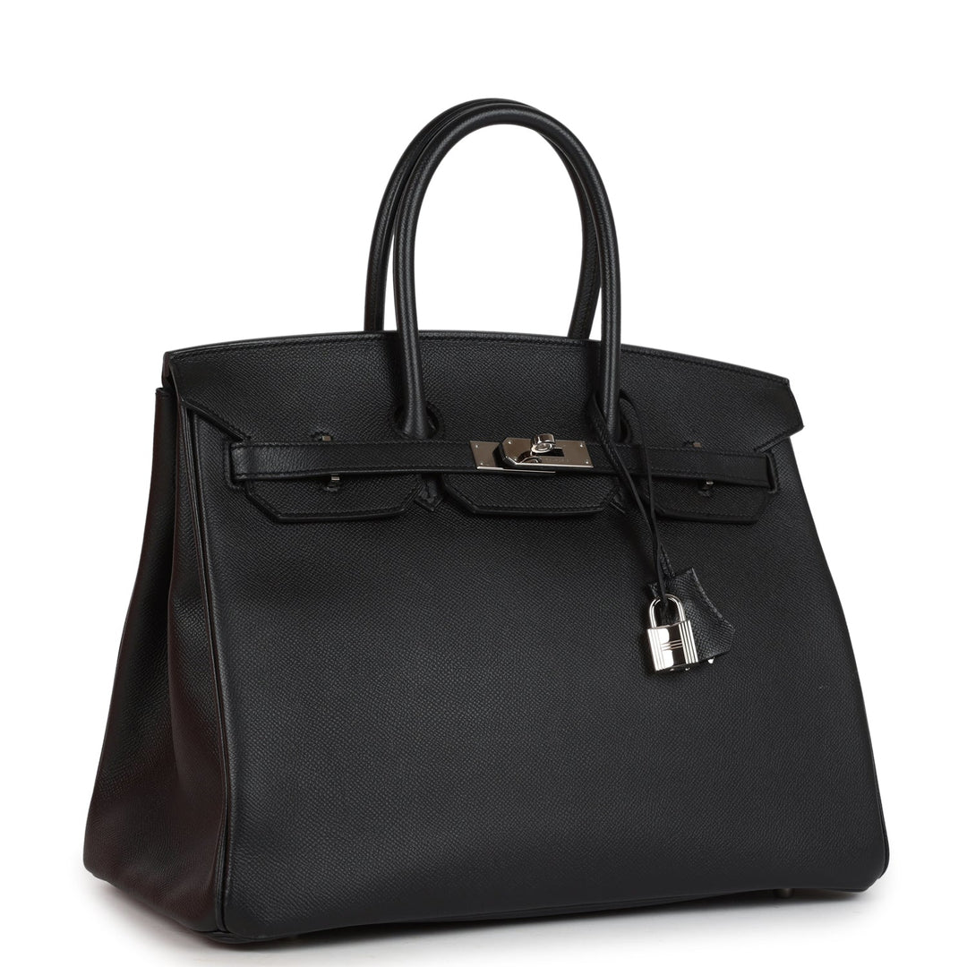 Top quality Hermes Birkin 35 Black Epsom Palladium Hardware