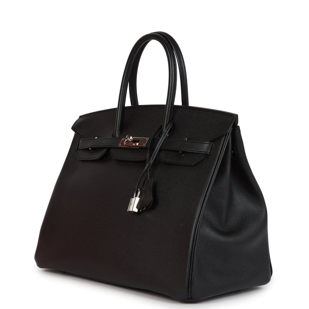 Top quality Hermes Birkin 35 Black Epsom Palladium Hardware