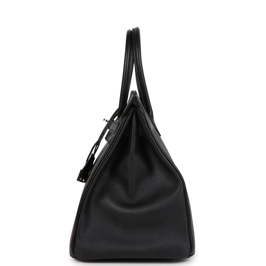 Top quality Hermes Birkin 35 Black Epsom Palladium Hardware