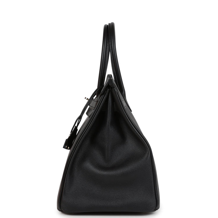 Top quality Hermes Birkin 35 Black Epsom Palladium Hardware