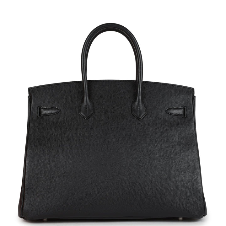 Top quality Hermes Birkin 35 Black Epsom Palladium Hardware