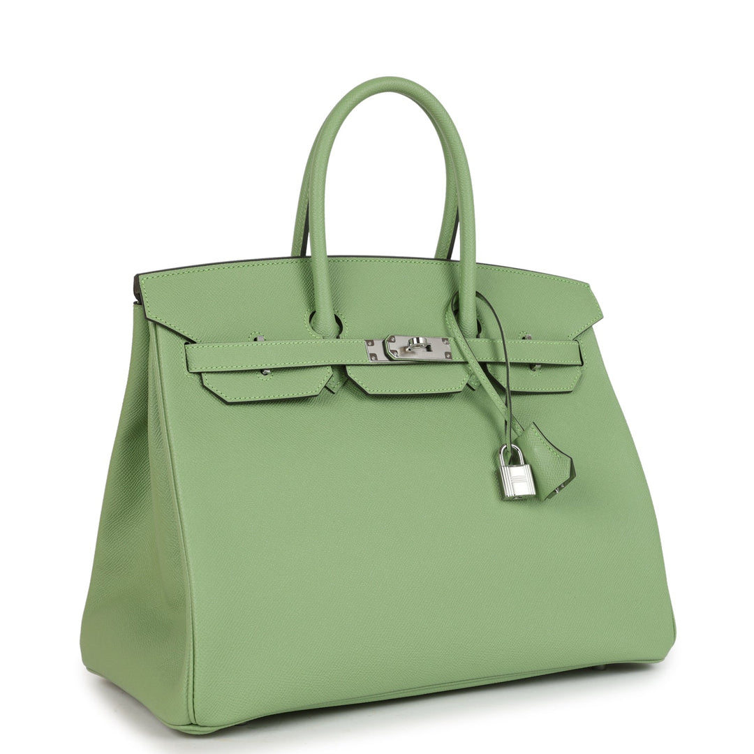 Top quality Hermes Birkin 35 Vert Criquet Epsom Palladium Hardware