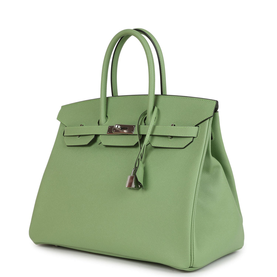 Top quality Hermes Birkin 35 Vert Criquet Epsom Palladium Hardware