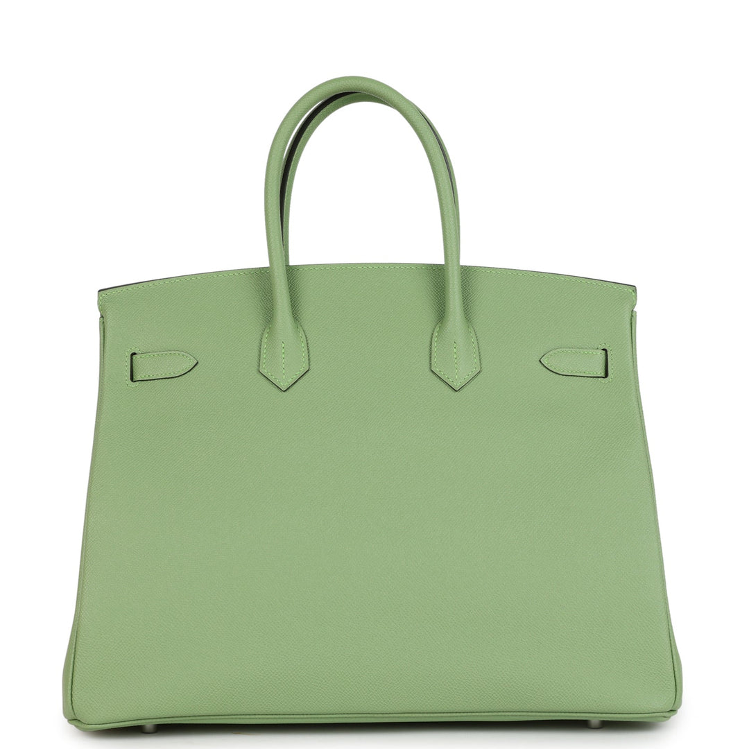 Top quality Hermes Birkin 35 Vert Criquet Epsom Palladium Hardware
