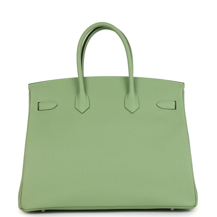 Top quality Hermes Birkin 35 Vert Criquet Epsom Palladium Hardware