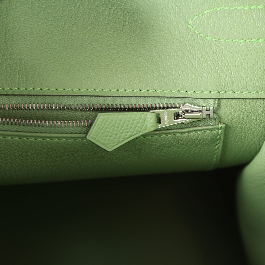 Top quality Hermes Birkin 35 Vert Criquet Epsom Palladium Hardware