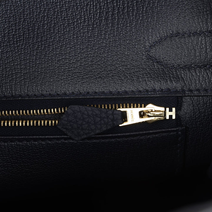 Premium Handmade Hermes Birkin 30 Bleu Nuit Togo Rose Gold Hardware