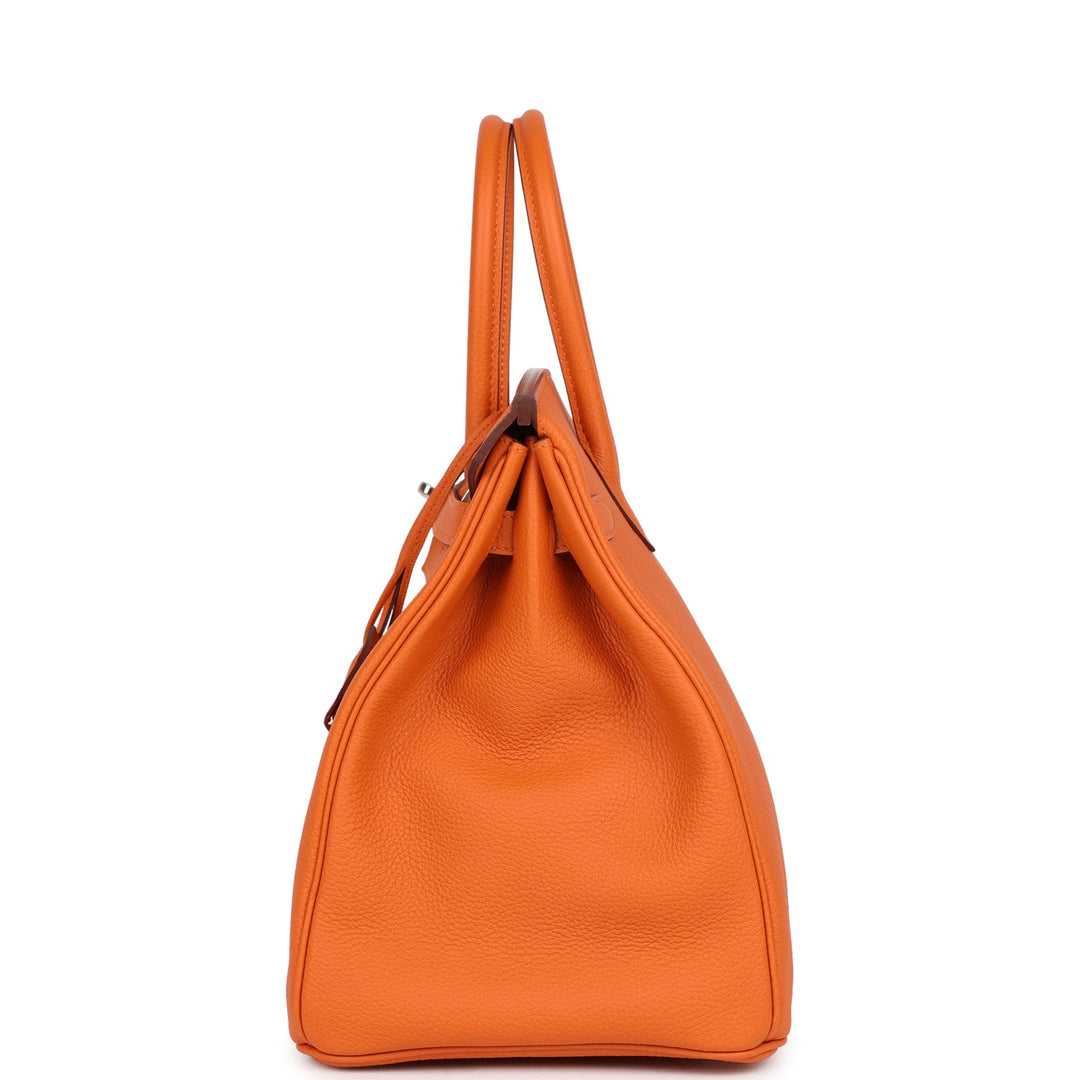 Top quality Hermes Birkin 35 Orange Togo Palladium Hardware