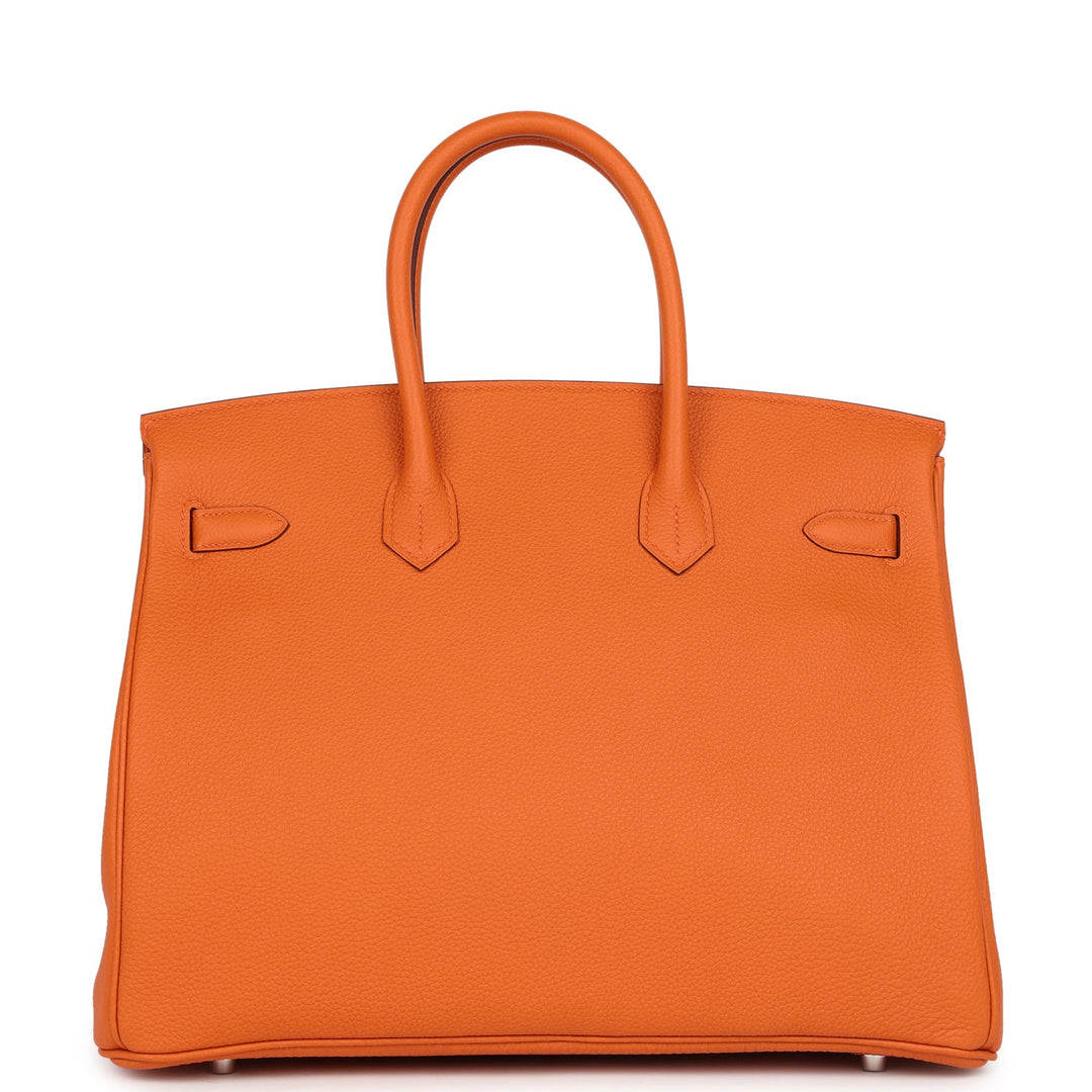 Top quality Hermes Birkin 35 Orange Togo Palladium Hardware