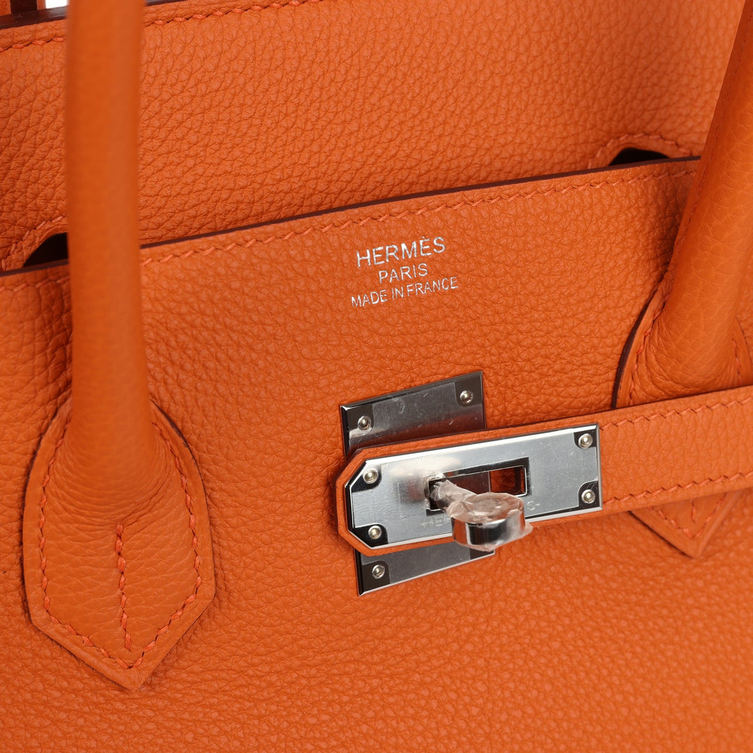 Top quality Hermes Birkin 35 Orange Togo Palladium Hardware