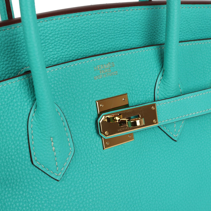 Premium Handmade Hermes Birkin 35 Lagoon Togo Gold Hardware