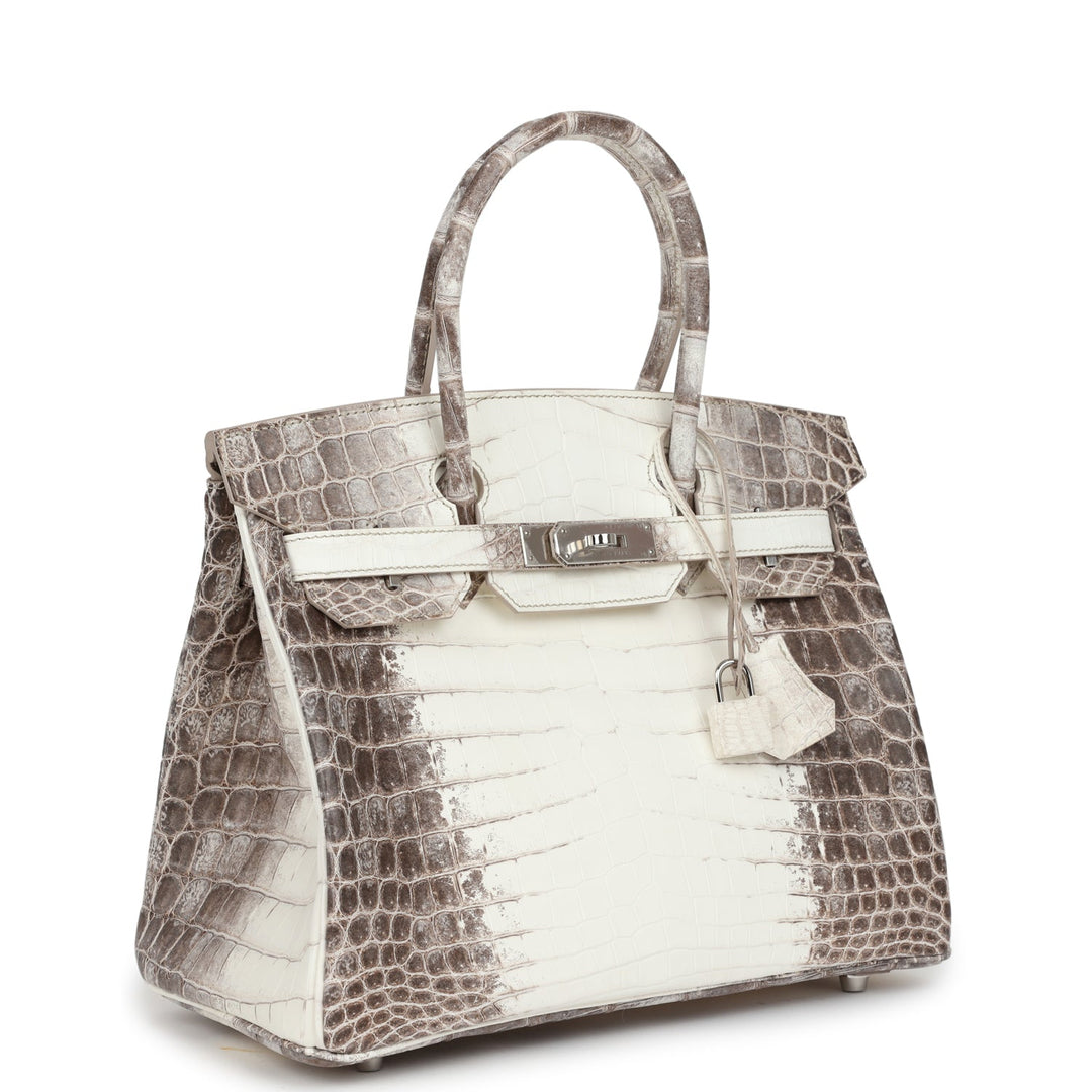 Premium Handmade Hermes Birkin 30 Himalaya Niloticus Crocodile Palladium Hardware