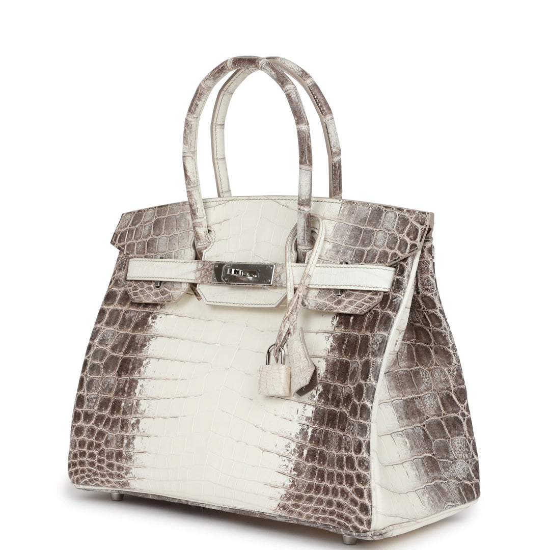 Premium Handmade Hermes Birkin 30 Himalaya Niloticus Crocodile Palladium Hardware