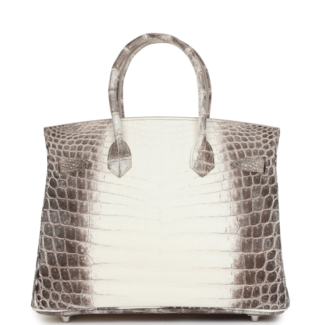 Premium Handmade Hermes Birkin 30 Himalaya Niloticus Crocodile Palladium Hardware