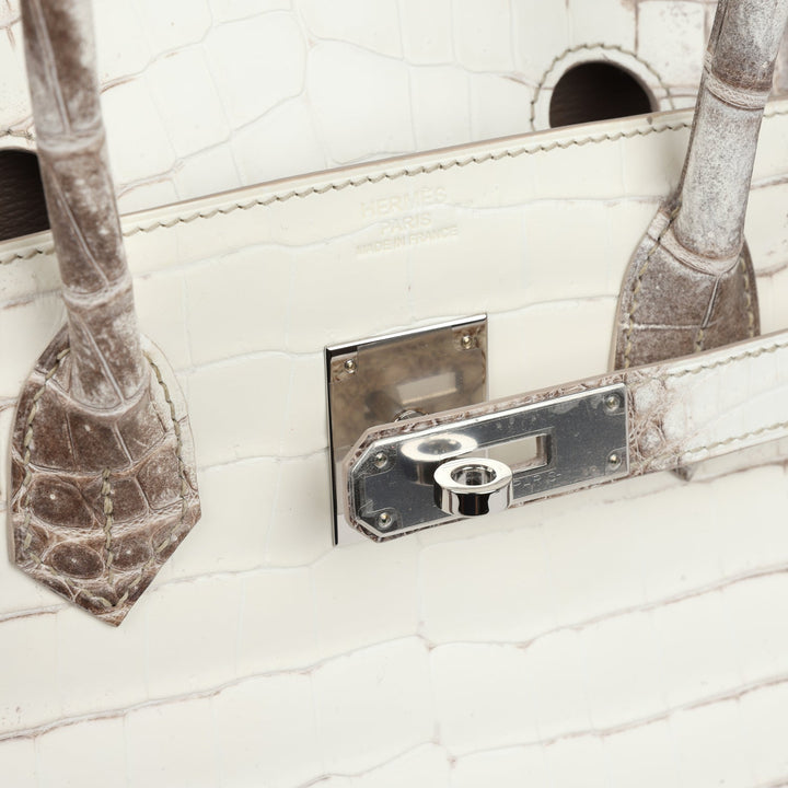 Premium Handmade Hermes Birkin 30 Himalaya Niloticus Crocodile Palladium Hardware