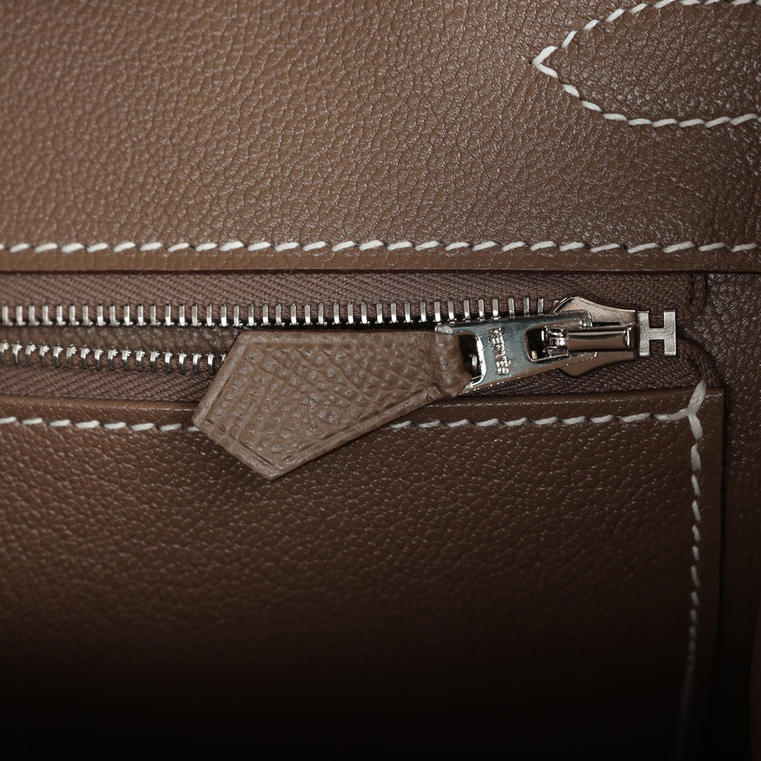Top quality Hermes Birkin Sellier 30 Etoupe Epsom Palladium Hardware