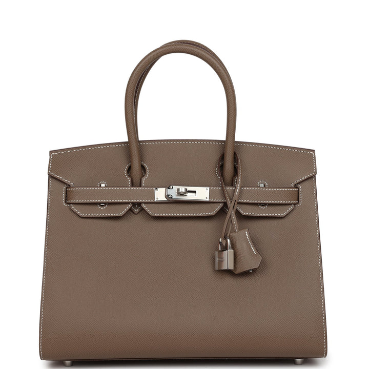 Top quality Hermes Birkin Sellier 30 Etoupe Epsom Palladium Hardware