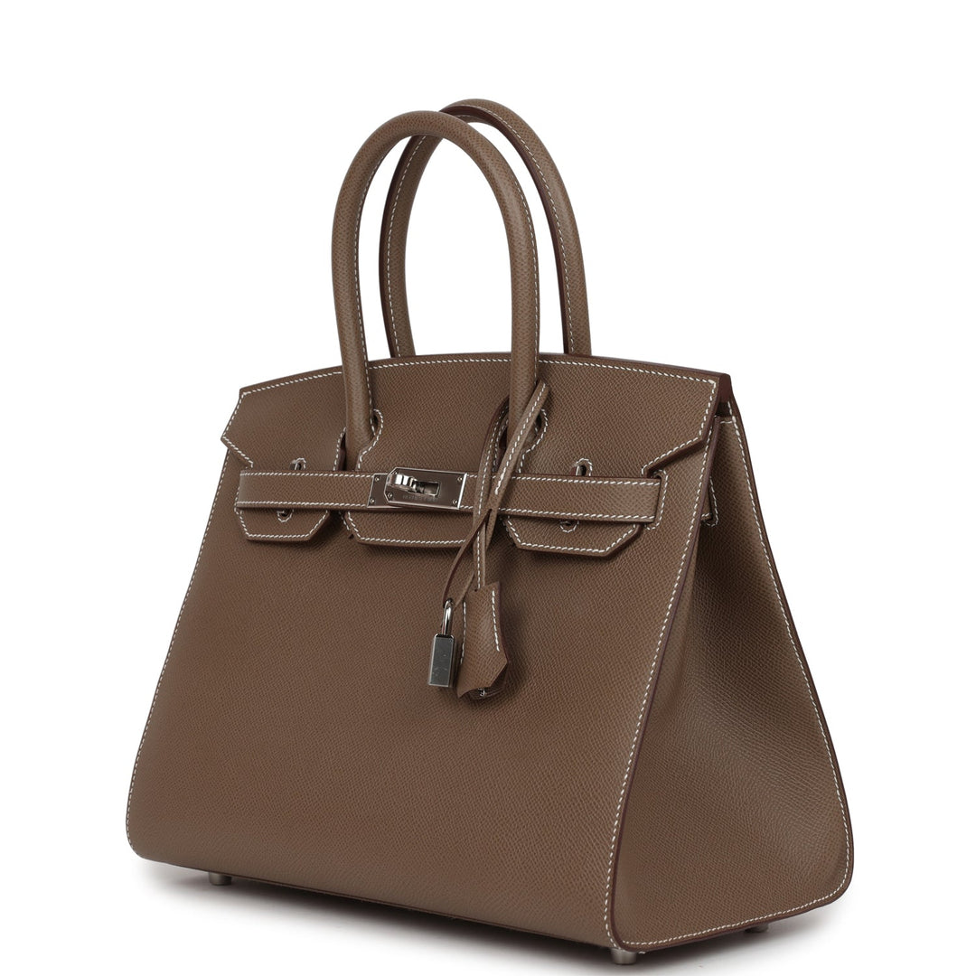Top quality Hermes Birkin Sellier 30 Etoupe Epsom Palladium Hardware