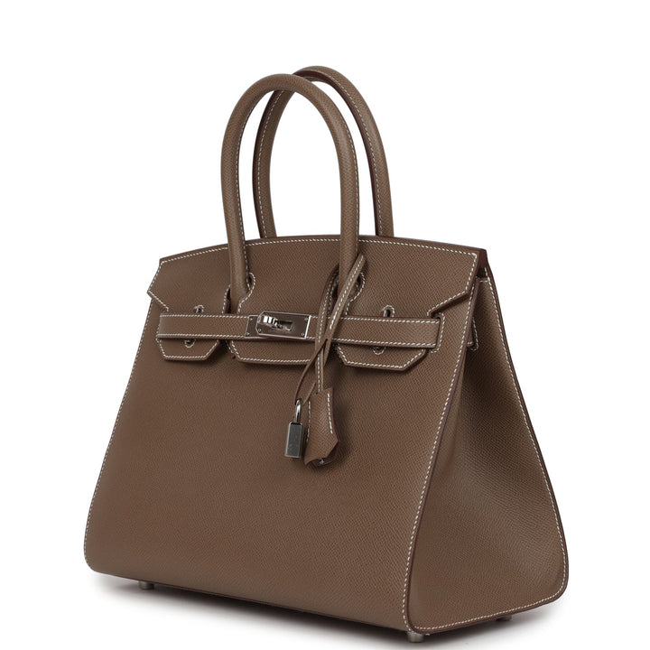 Top quality Hermes Birkin Sellier 30 Etoupe Epsom Palladium Hardware