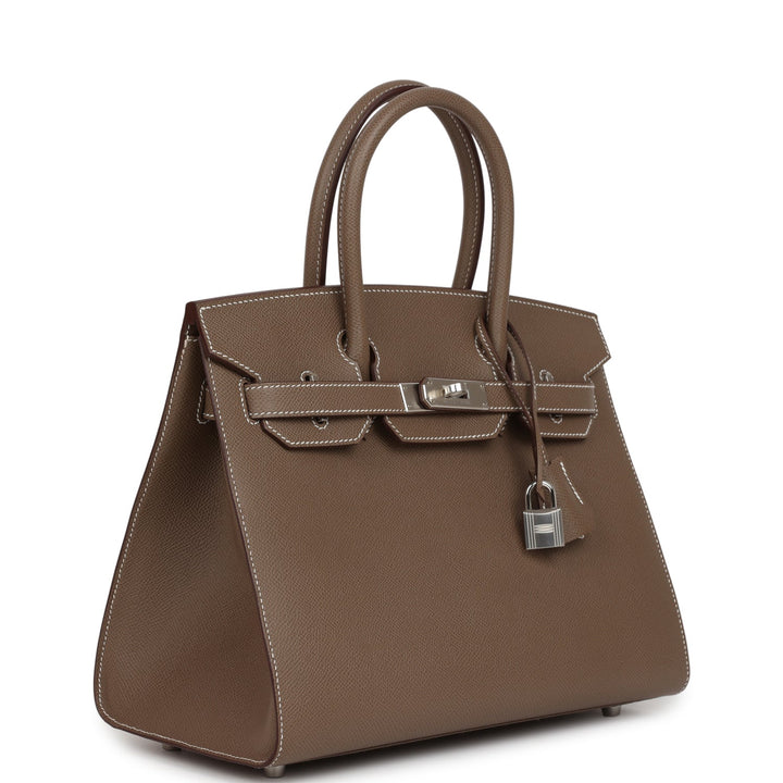 Top quality Hermes Birkin Sellier 30 Etoupe Epsom Palladium Hardware