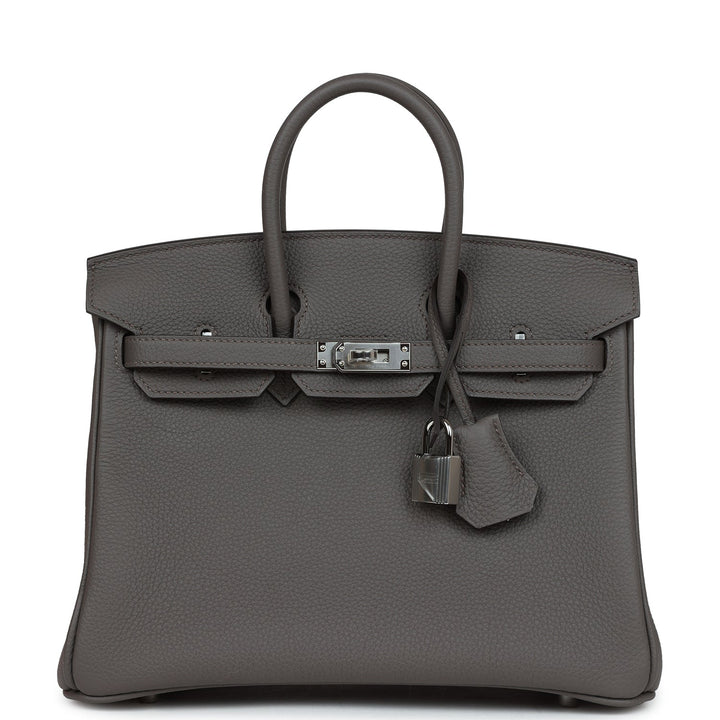 Top quality Hermes Birkin 25 Etain Togo Palladium Hardware