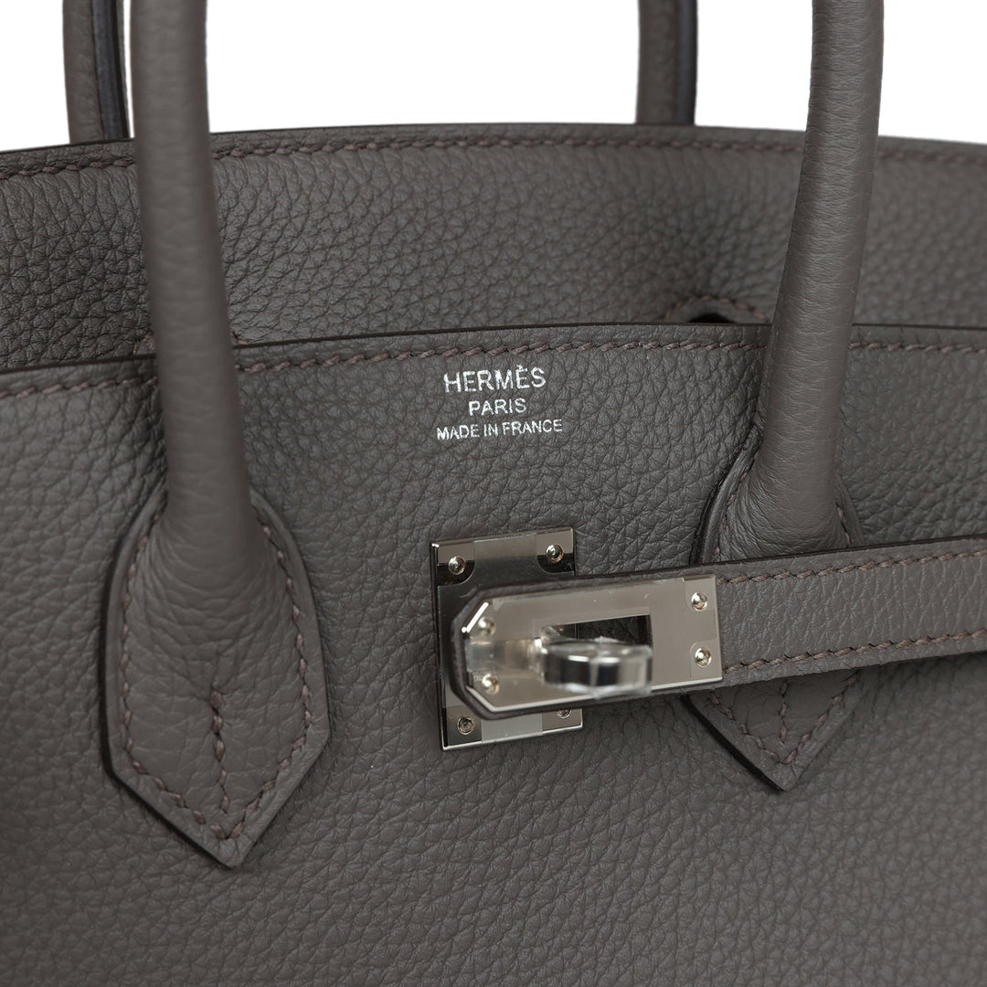 Top quality Hermes Birkin 25 Etain Togo Palladium Hardware