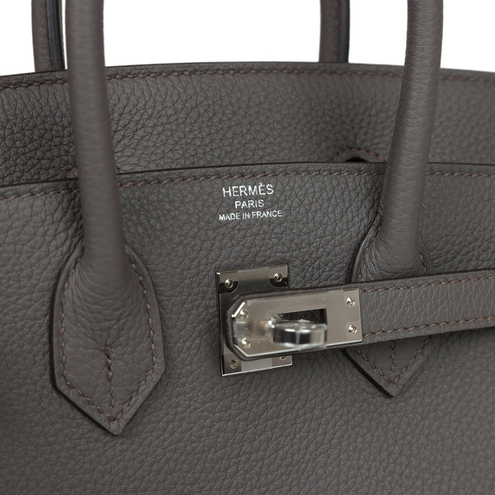 Top quality Hermes Birkin 25 Etain Togo Palladium Hardware