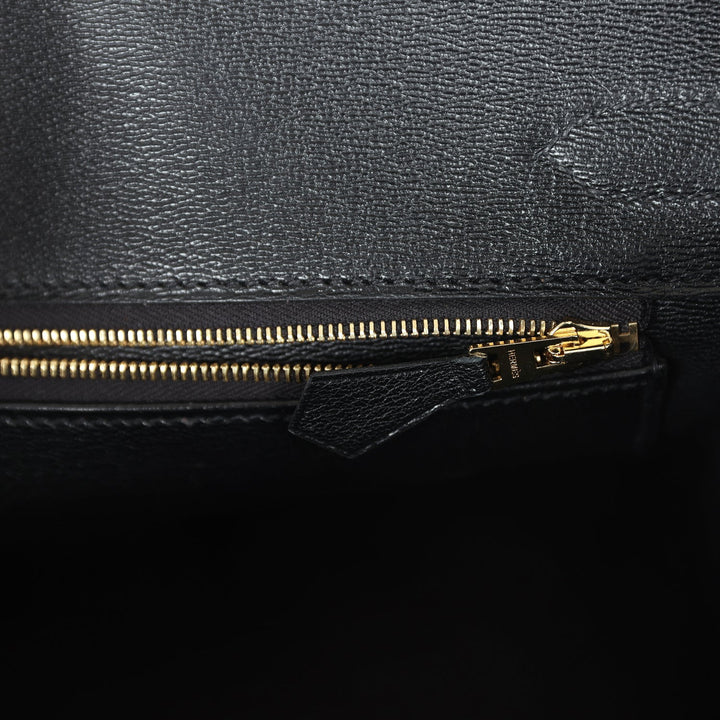Top quality Hermes Birkin 30 Black Matte Alligator Gold Hardware