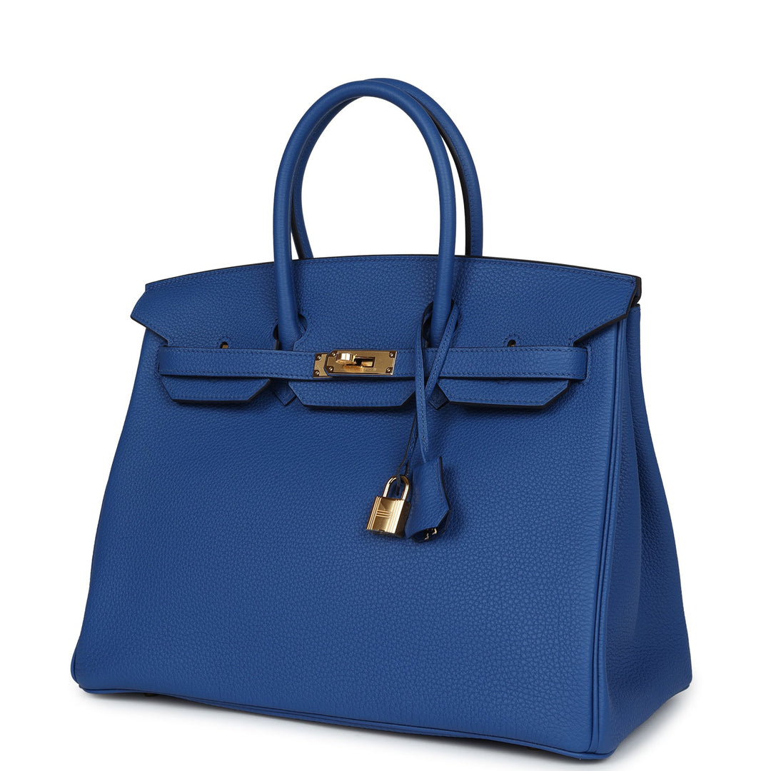 Hermes Birkin 35 Bleu France Togo Gold Hardware