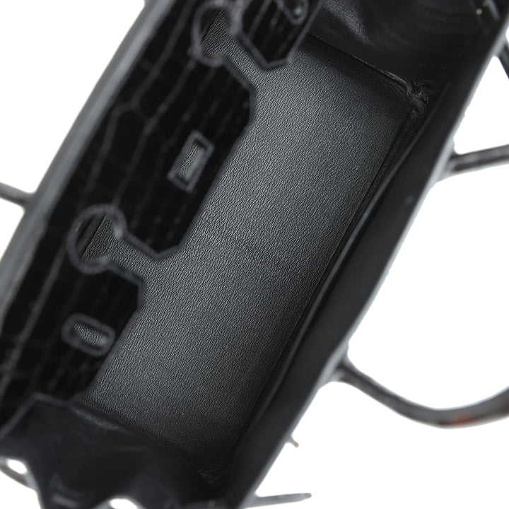 Premium Handmade Hermes Birkin 30 Black Shiny Crocodile Niloticus Palladium Hardware