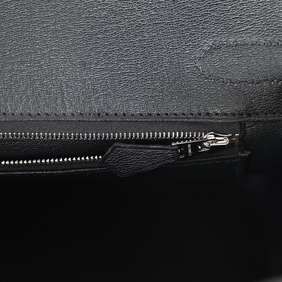 Premium Handmade Hermes Birkin 30 Black Shiny Crocodile Niloticus Palladium Hardware