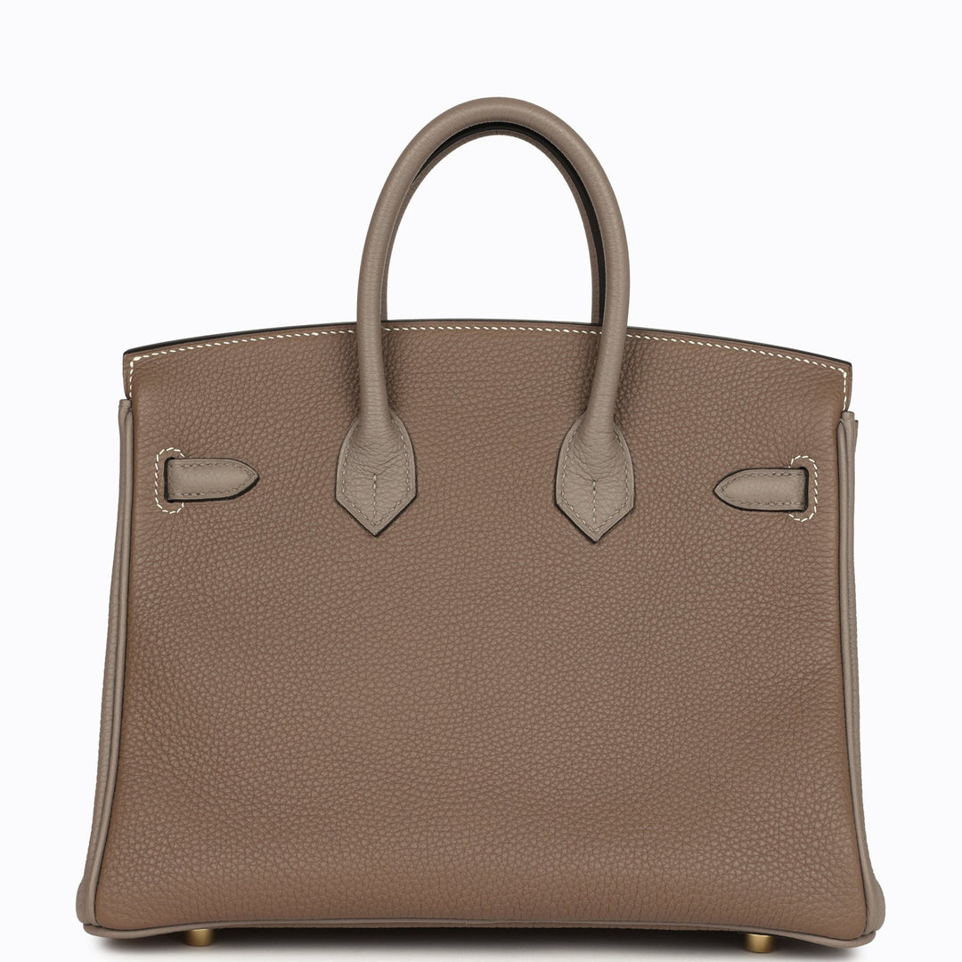 Top quality Hermes Special Order (HSS) Birkin 25 Etoupe and Etain Togo Brushed Gold Hardware