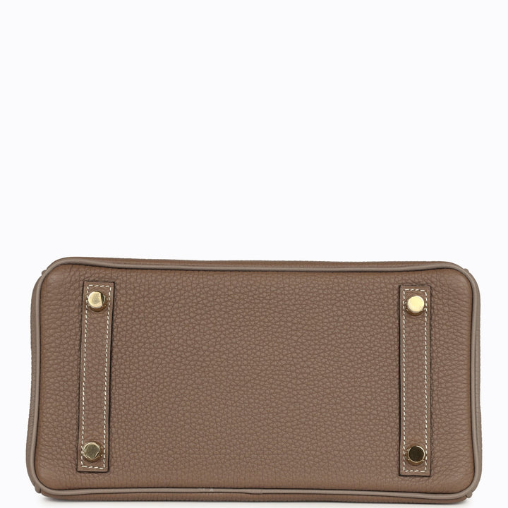 Top quality Hermes Special Order (HSS) Birkin 25 Etoupe and Etain Togo Brushed Gold Hardware