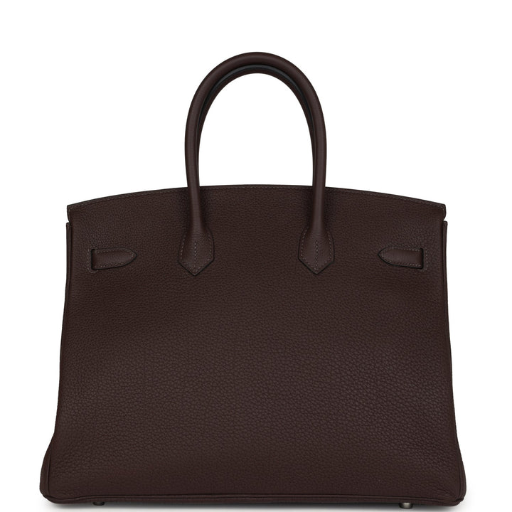Hermes Birkin 35 Chocolate Togo Palladium Hardware