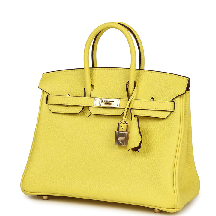 Hermes Special Order (HSS) Birkin 25 Lime Verso Clemence Rose Gold Hardware