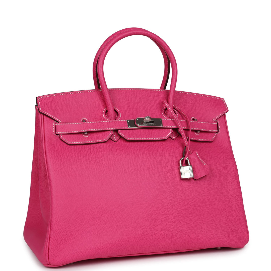 Hermes Birkin 35 Rose Tyrien Candy Epsom Palladium Hardware