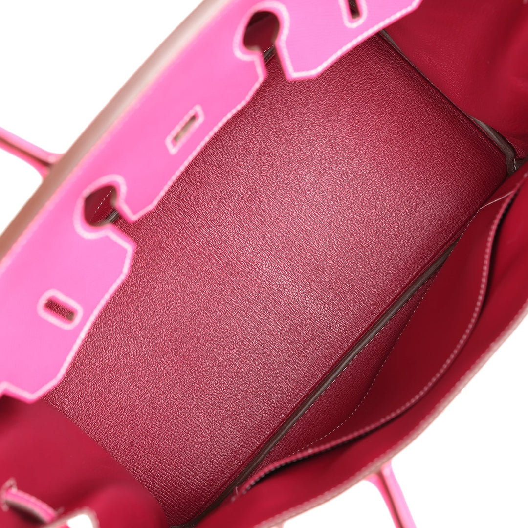 Hermes Birkin 35 Rose Tyrien Candy Epsom Palladium Hardware