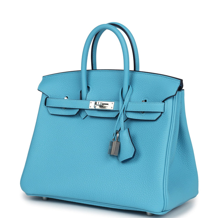 Hermes Birkin 25 Bleu Du Nord Verso Togo Palladium Hardware