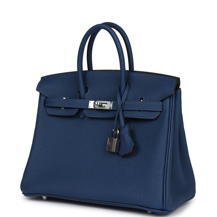 Hermes Birkin 25 Deep Bleu Verso Togo Palladium Hardware