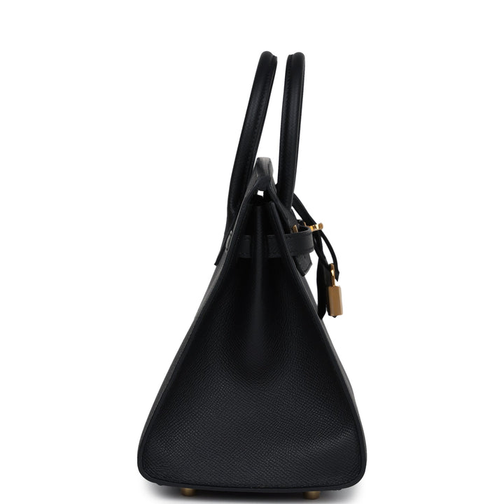 Hermes Birkin Sellier 25 Black Epsom Gold Hardware