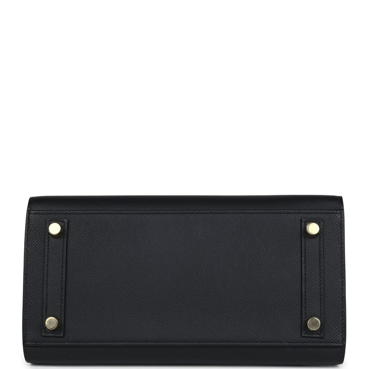 Hermes Birkin Sellier 25 Black Epsom Gold Hardware