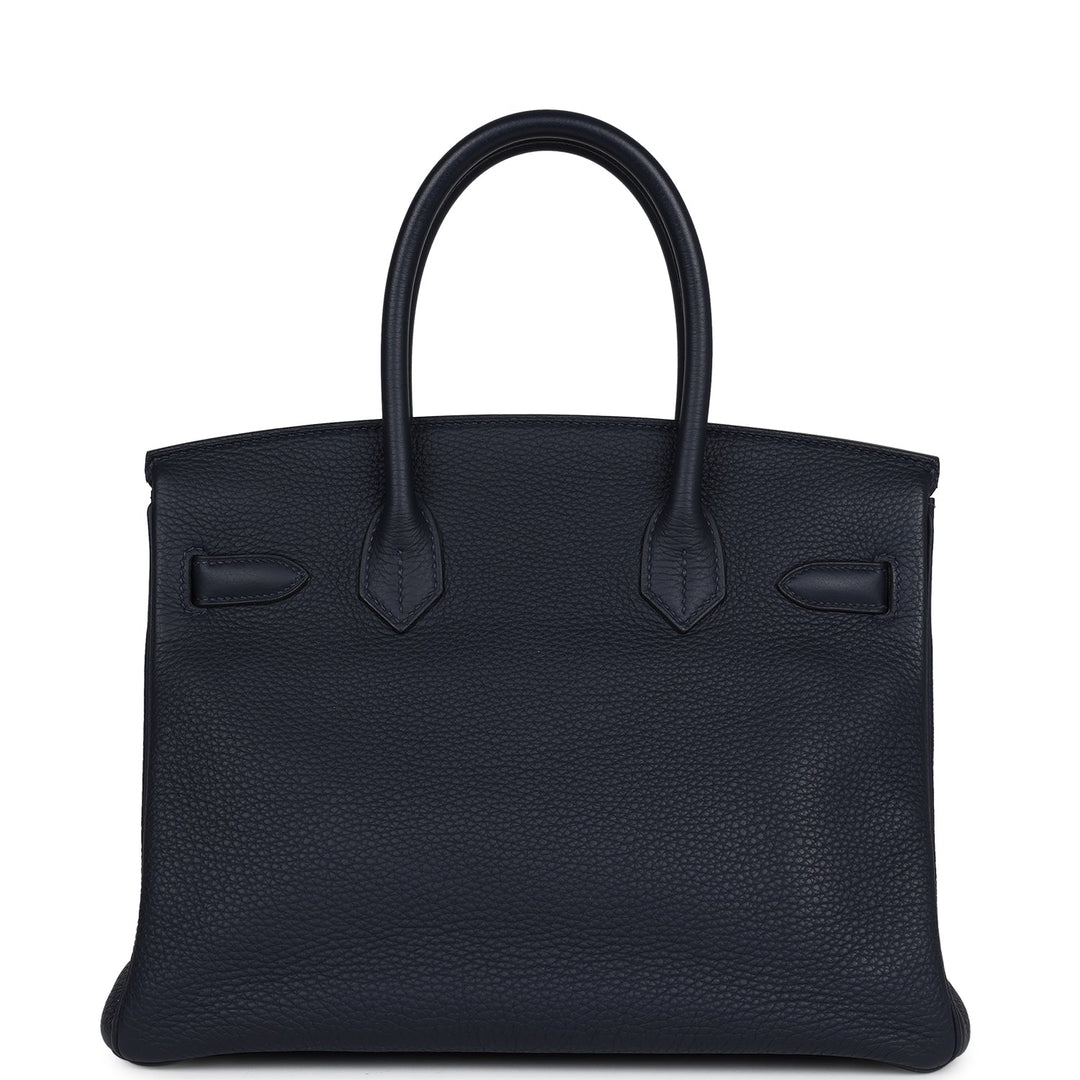 Hermes Birkin 30 Bleu Nuit Verso Clemence Palladium Hardware