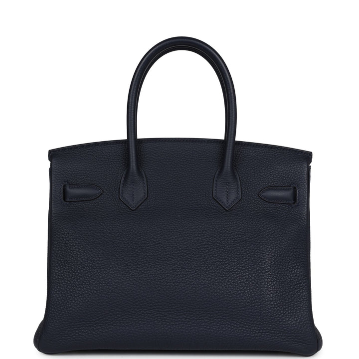 Hermes Birkin 30 Bleu Nuit Verso Clemence Palladium Hardware