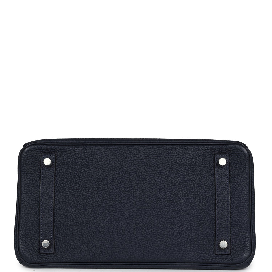 Hermes Birkin 30 Bleu Nuit Verso Clemence Palladium Hardware